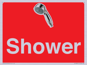 Shower Dementia Friendly Sign Red